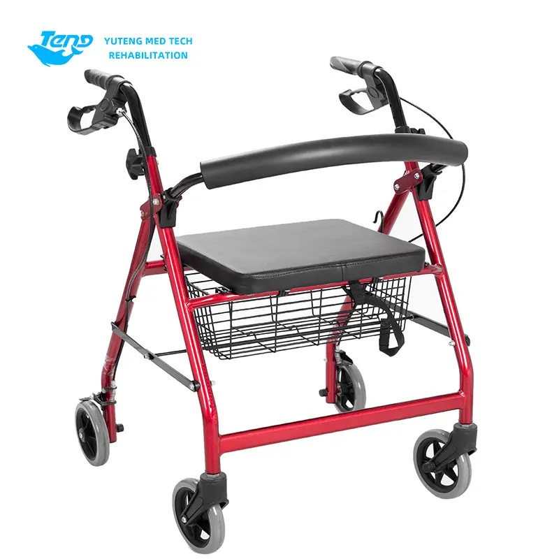 Steel Walker Rollator with Seat